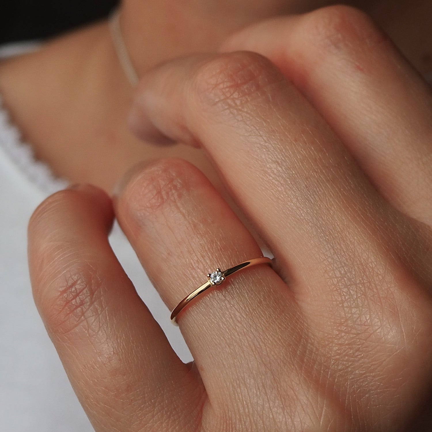 Small Sparkling Diamond Ring