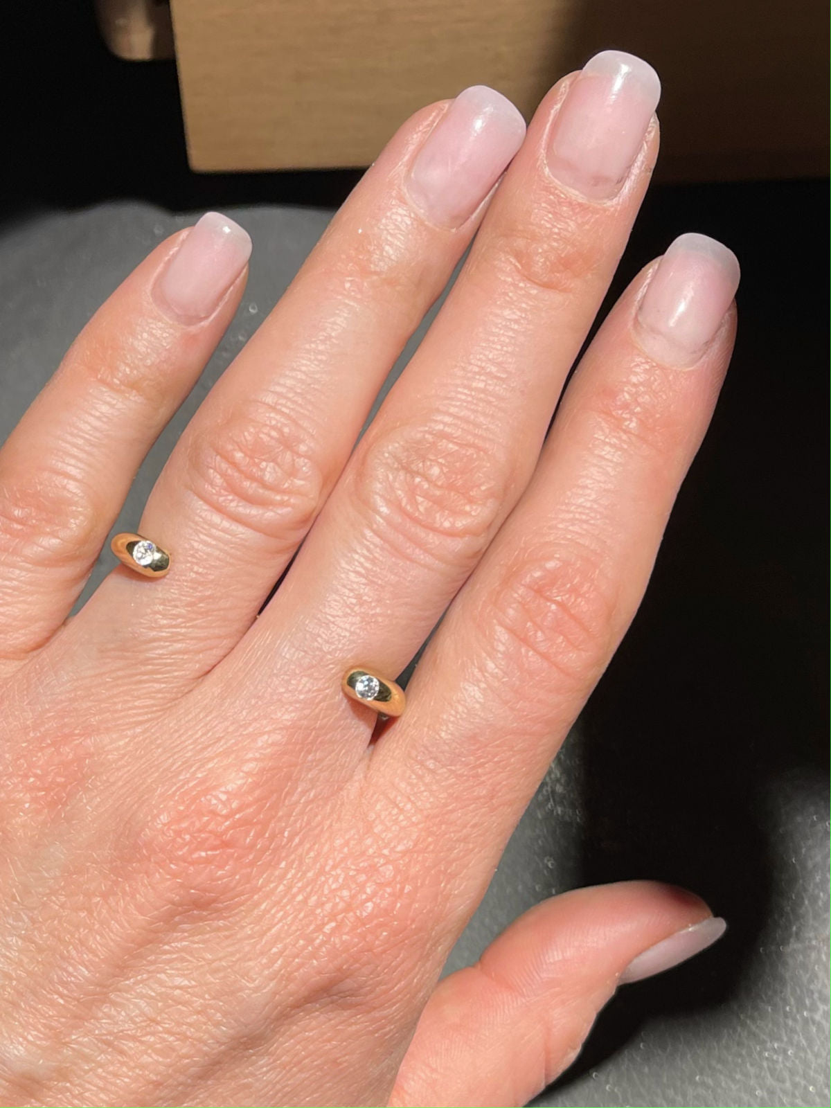 Two Finger Drop Ring Gold