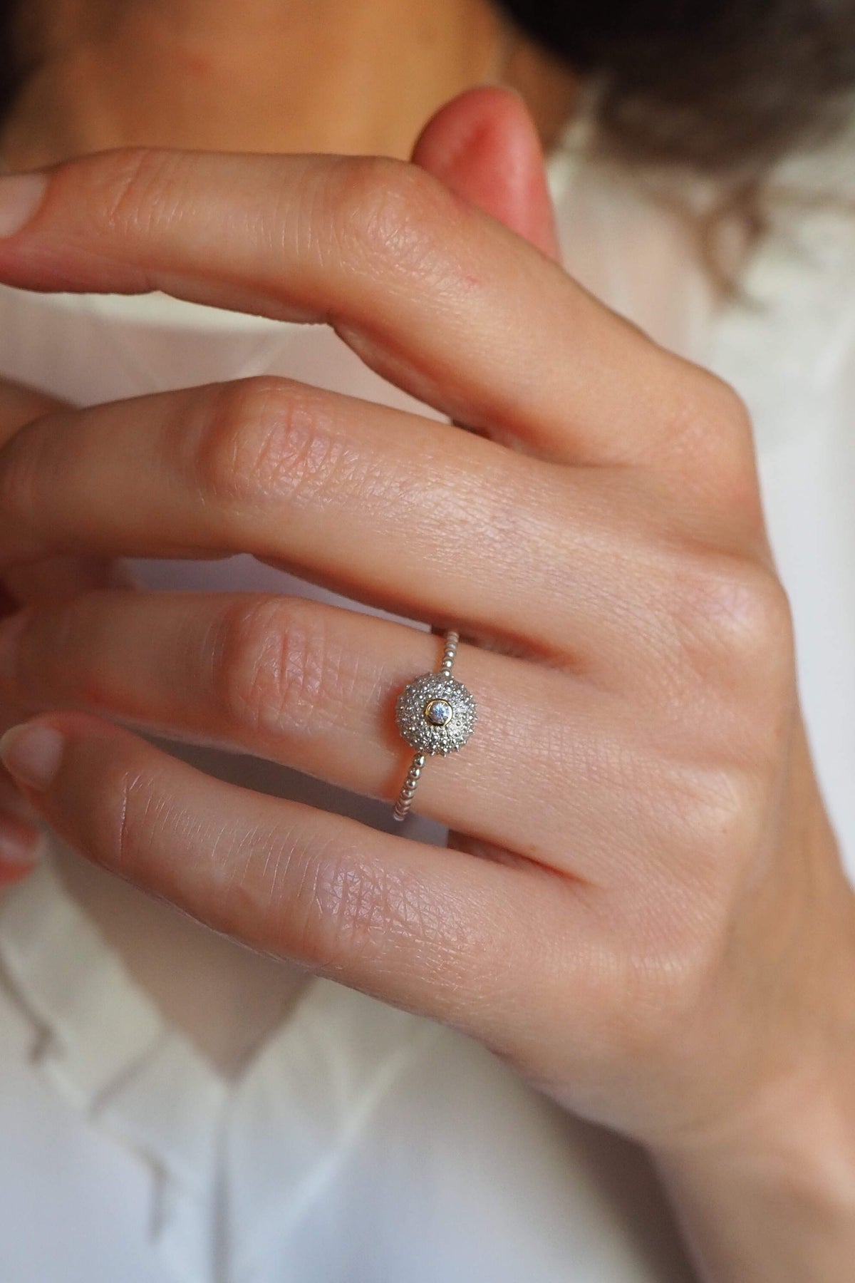Seeigel Saphir Ring
