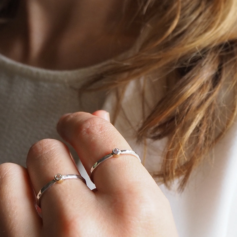 Weißer Saphir Ring