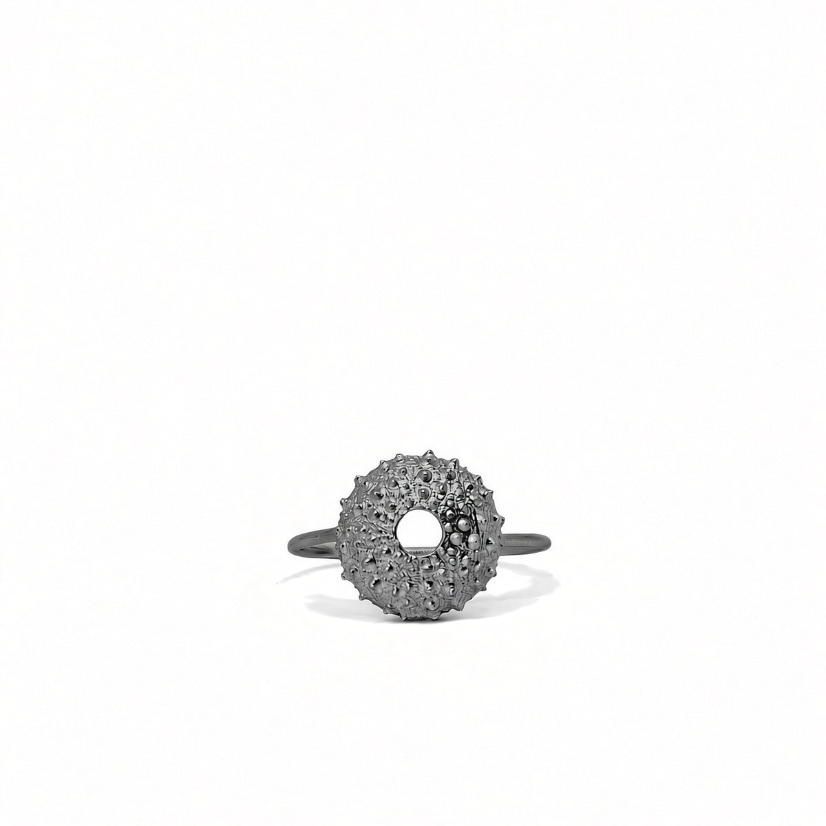 Seeigel Ring Silber geschwärzt
