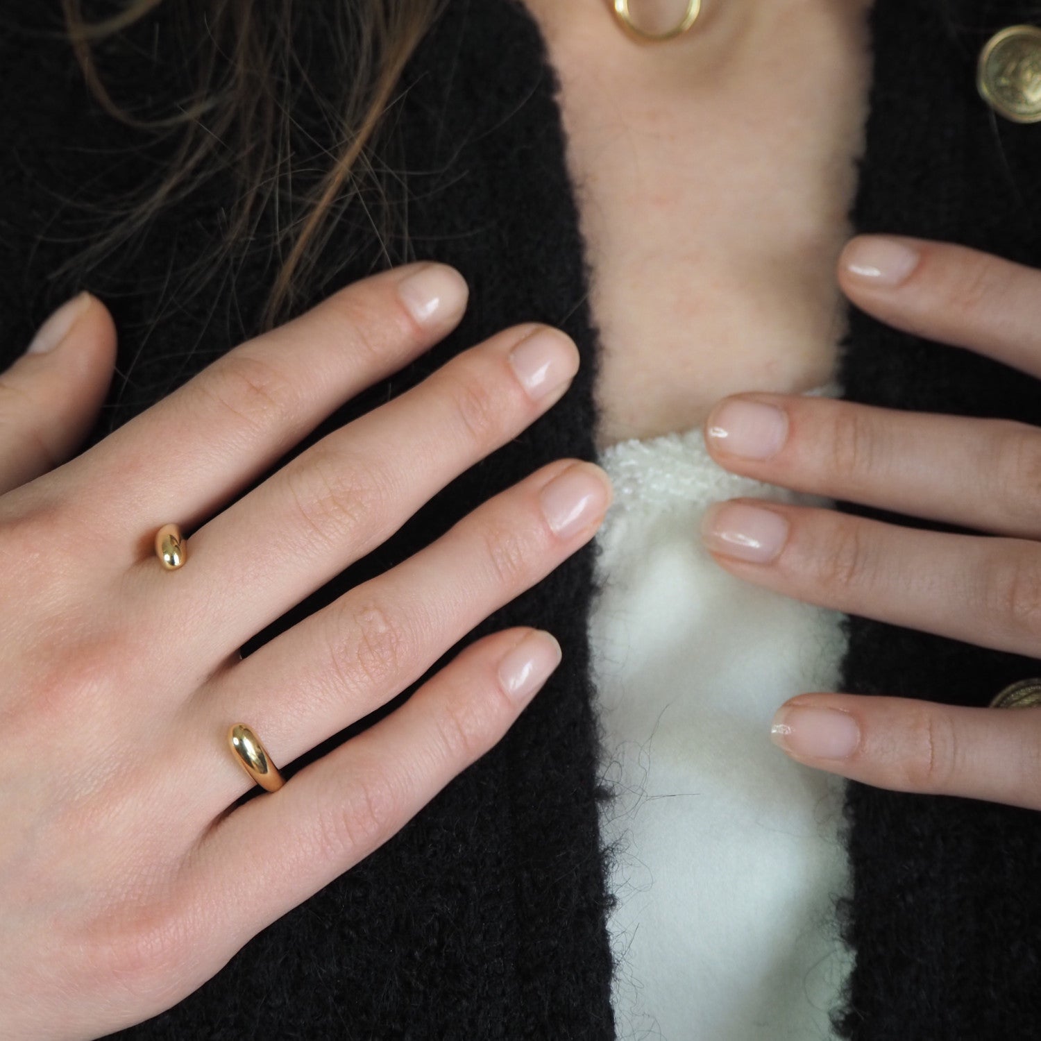 Two Finger Drop Ring Silver