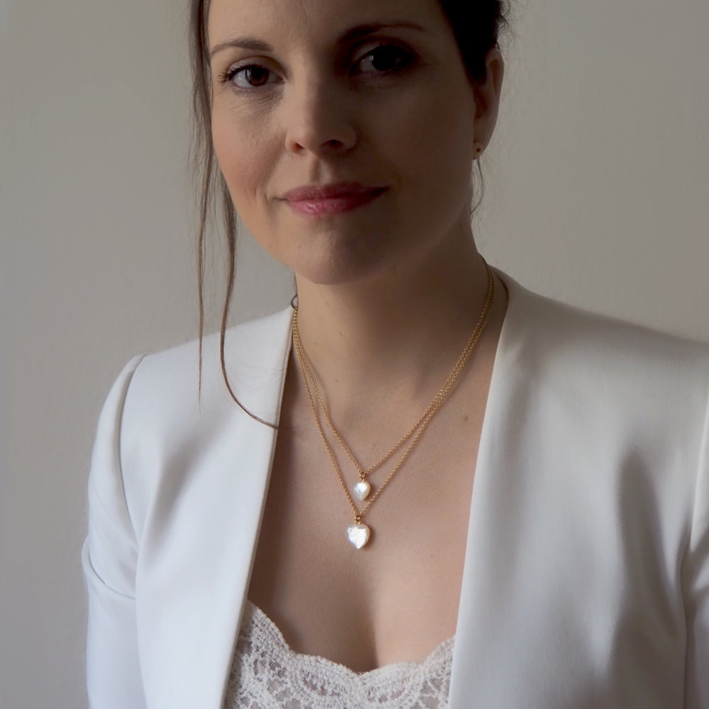 White Heart Necklace