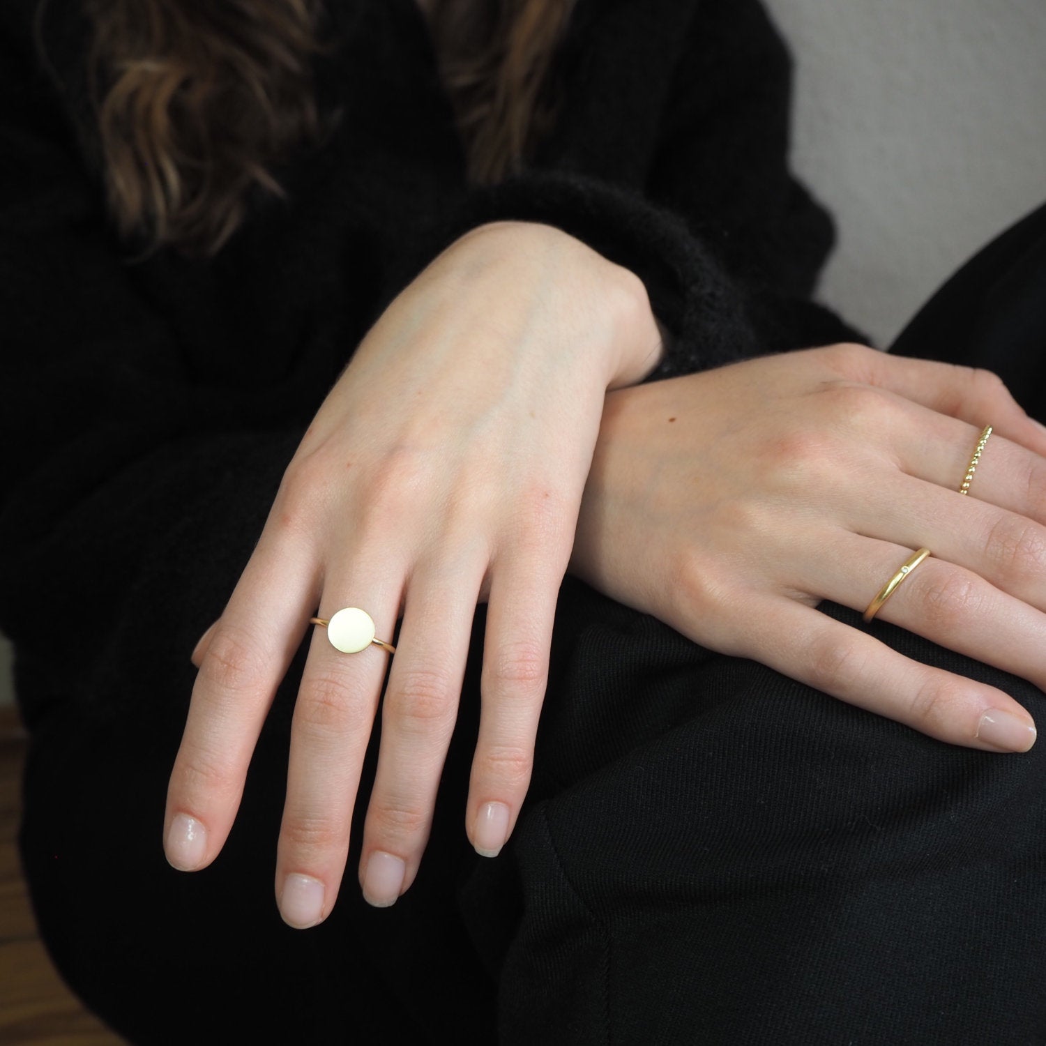 Gold Plate Ring Shiny