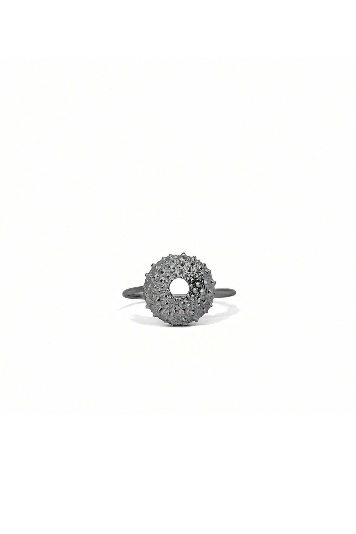 Seeigel Ring Silber geschwärzt